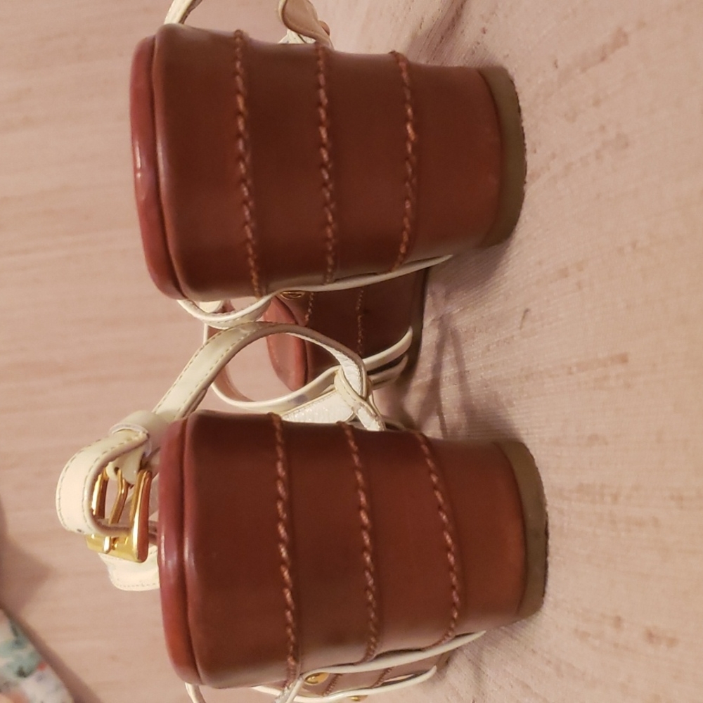 Sebastian Italy 🇮🇹 /Wedge T-strap Sandals - Picture 9 of 10